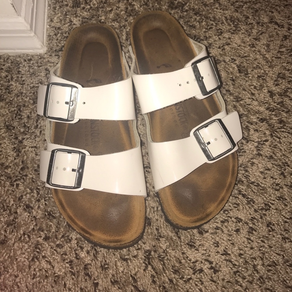 White Patent Leather Birkenstocks