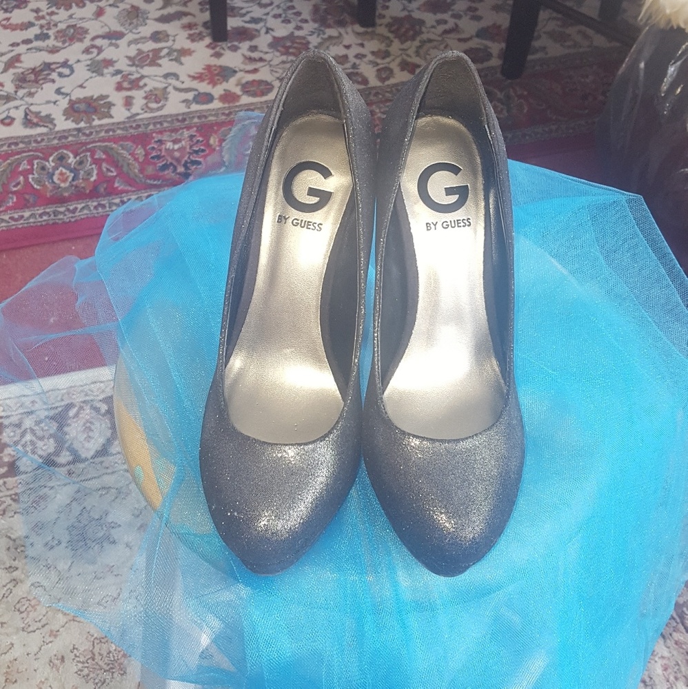 G by Guess Sparkle Gunmetal Platform Pump