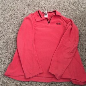pink north face pullover