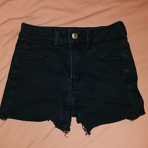 Black AEO Hi-Rise Shorts