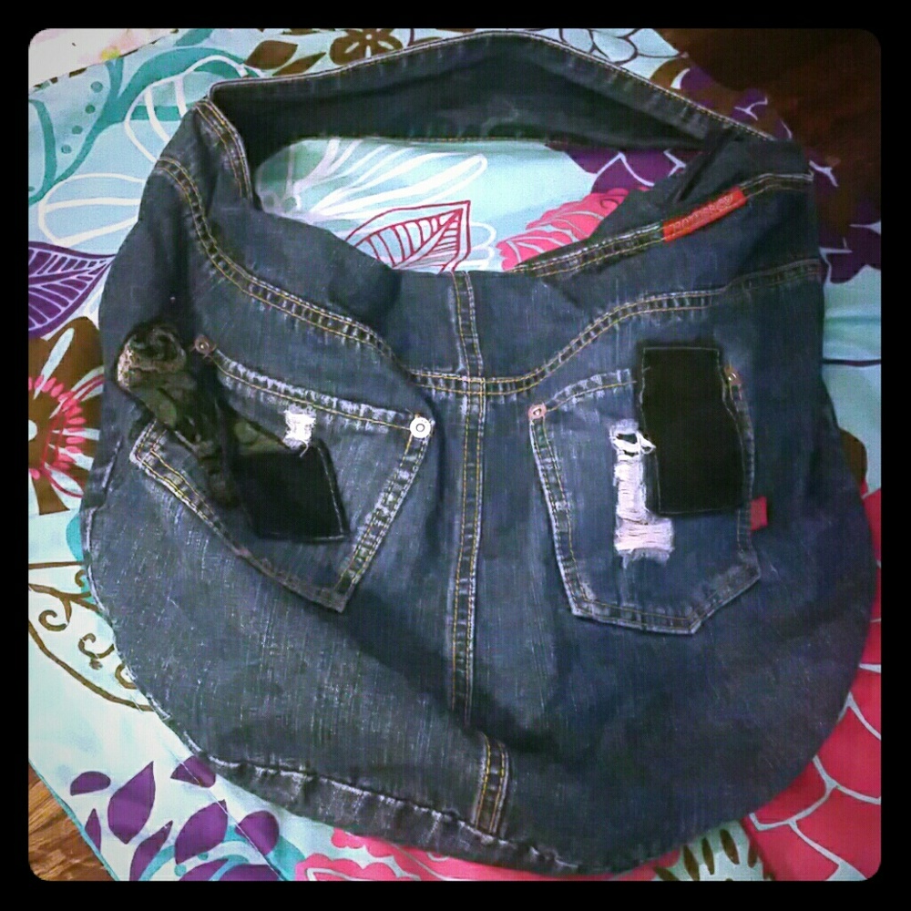 Hot kiss hobo handbag blue jean material