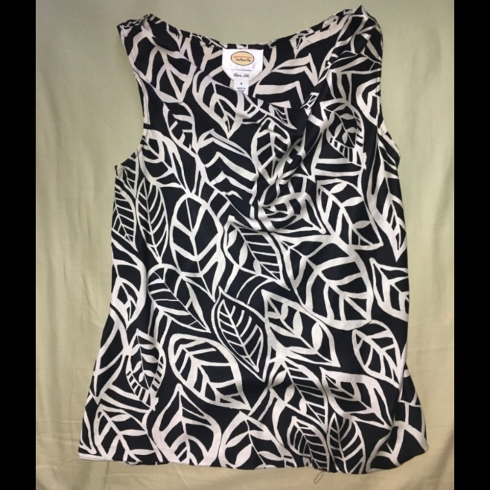 Silk Talbots Shirt with Leaf Pattern