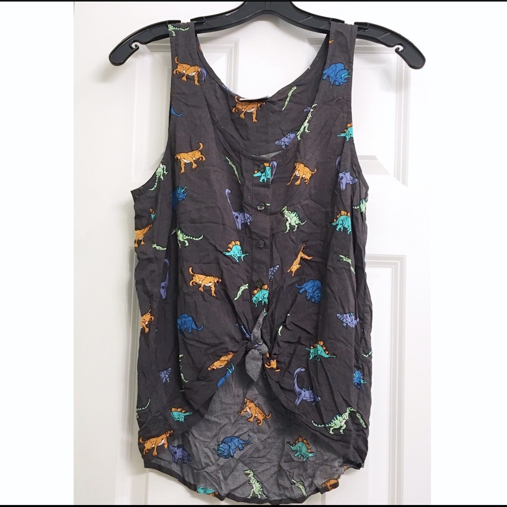LA Hearts Dinosaur Tank Top size Small
