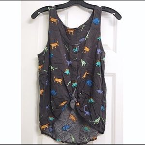LA Hearts Dinosaur Tank Top size Small