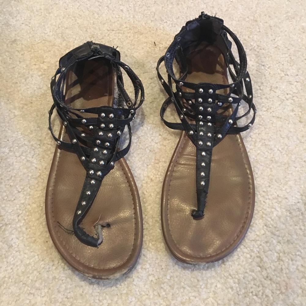 Studded black sandals