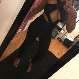 NWT!! Prettylittlething black cutout jumpsuit