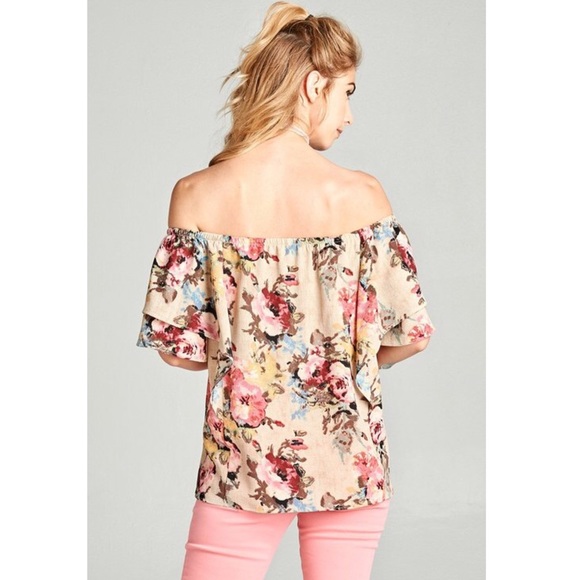 Off The Shoulder Floral Blouse - Picture 5 of 6