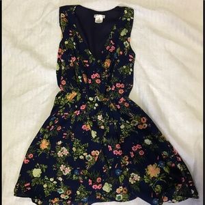 Navy blue floral dress