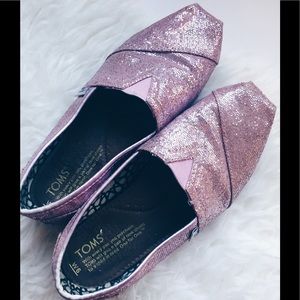 Pink Glitter Toms