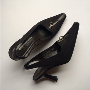 Donald Pliner Zipper Slingback Point Toe Heels • 8