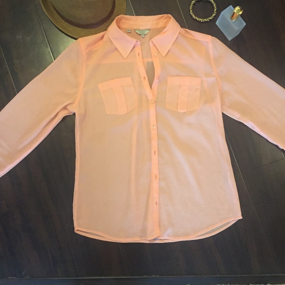 SOLD — Guess linen button down shirt