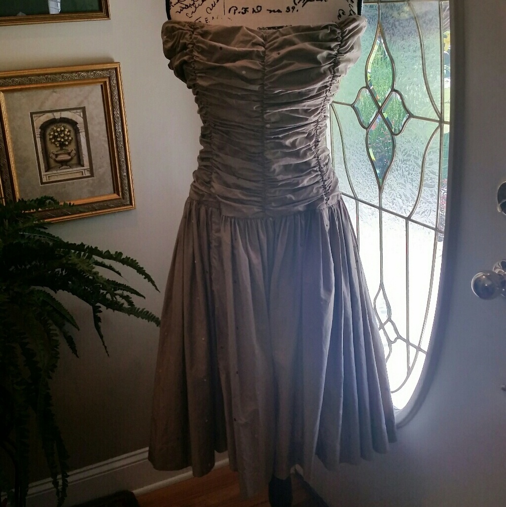the design house Strapless Ruched Bodice Dress