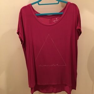 American Eagle - long soft short sleeve red top