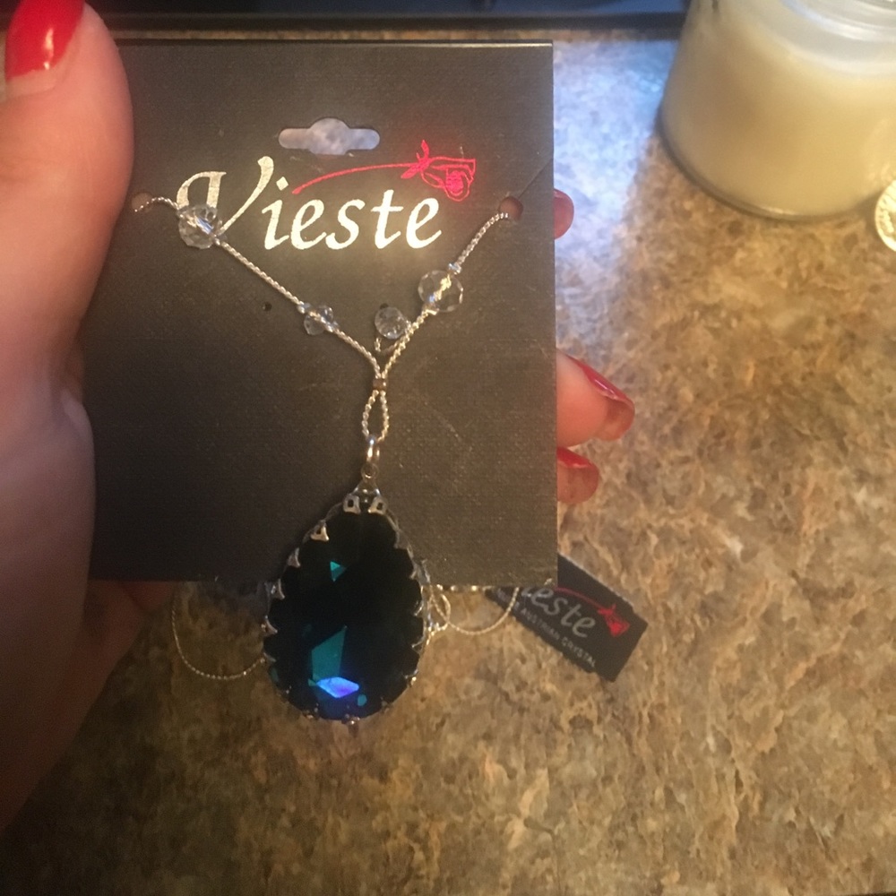 Beautiful blue green pendant on chain