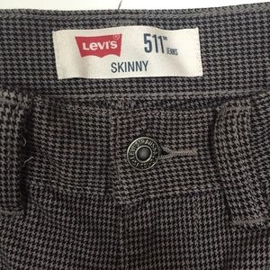 Levi's 511 Skinny Slim Fit Jeans Pants Houndstooth