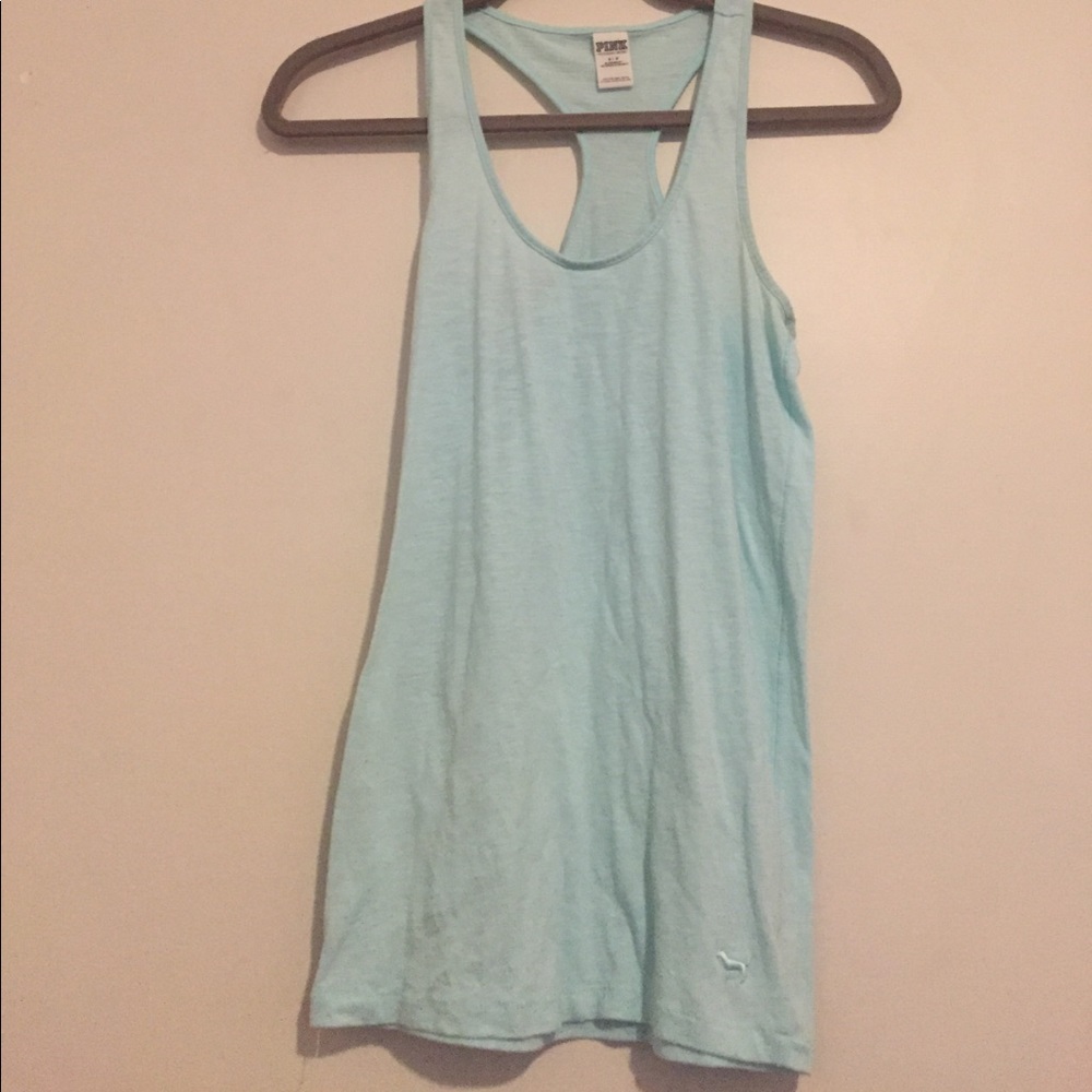 PINK Victoria's Secret light blue racerback tank