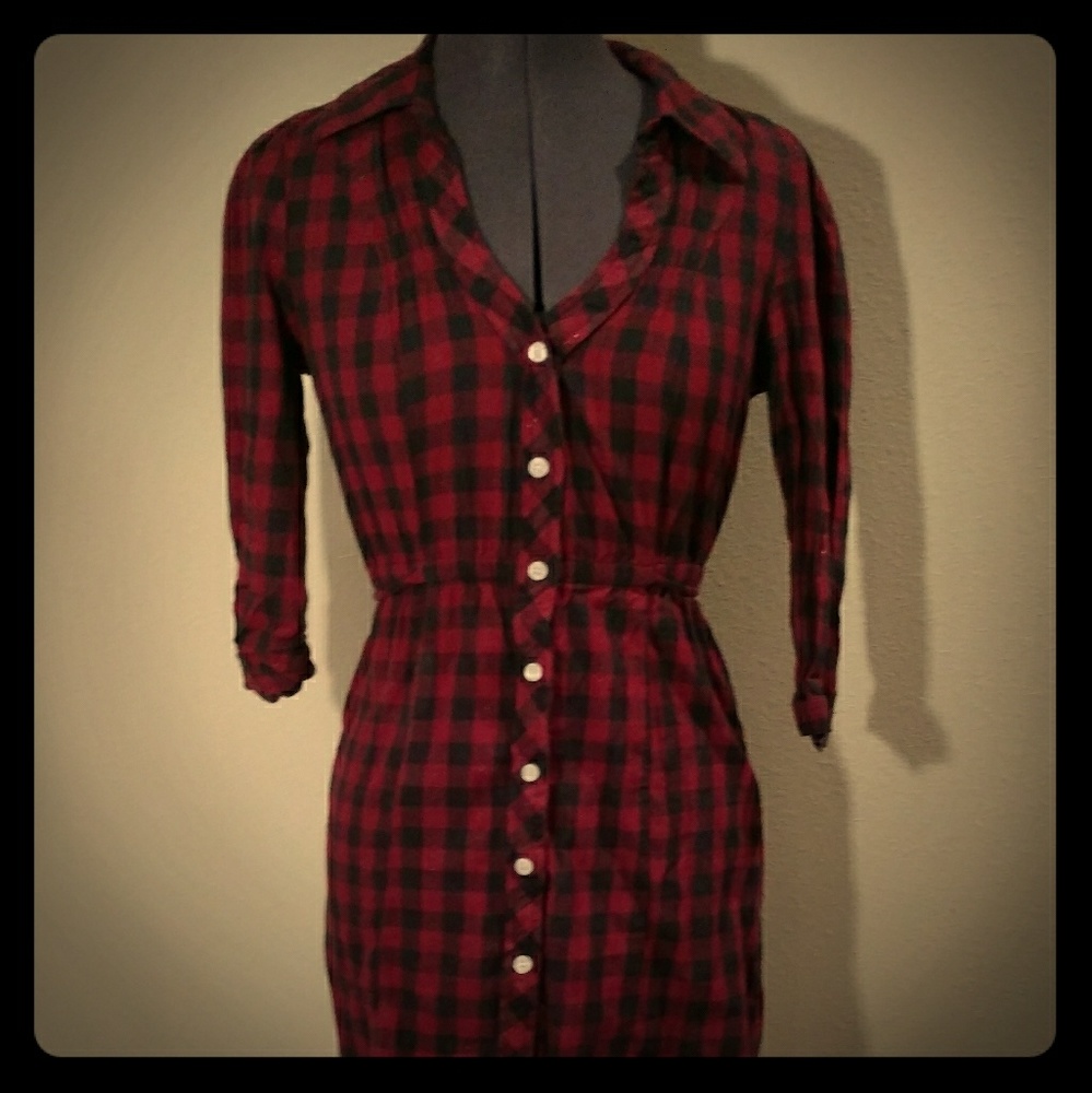 Plaid Guess Shirt Dress