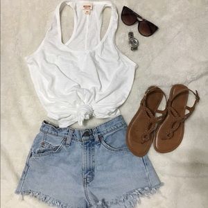 Racer back white tank