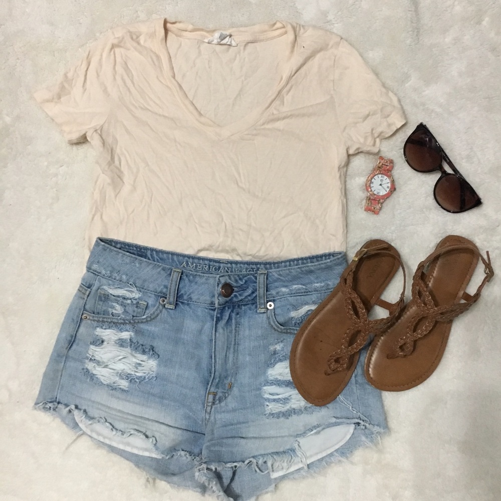 light peach v neck