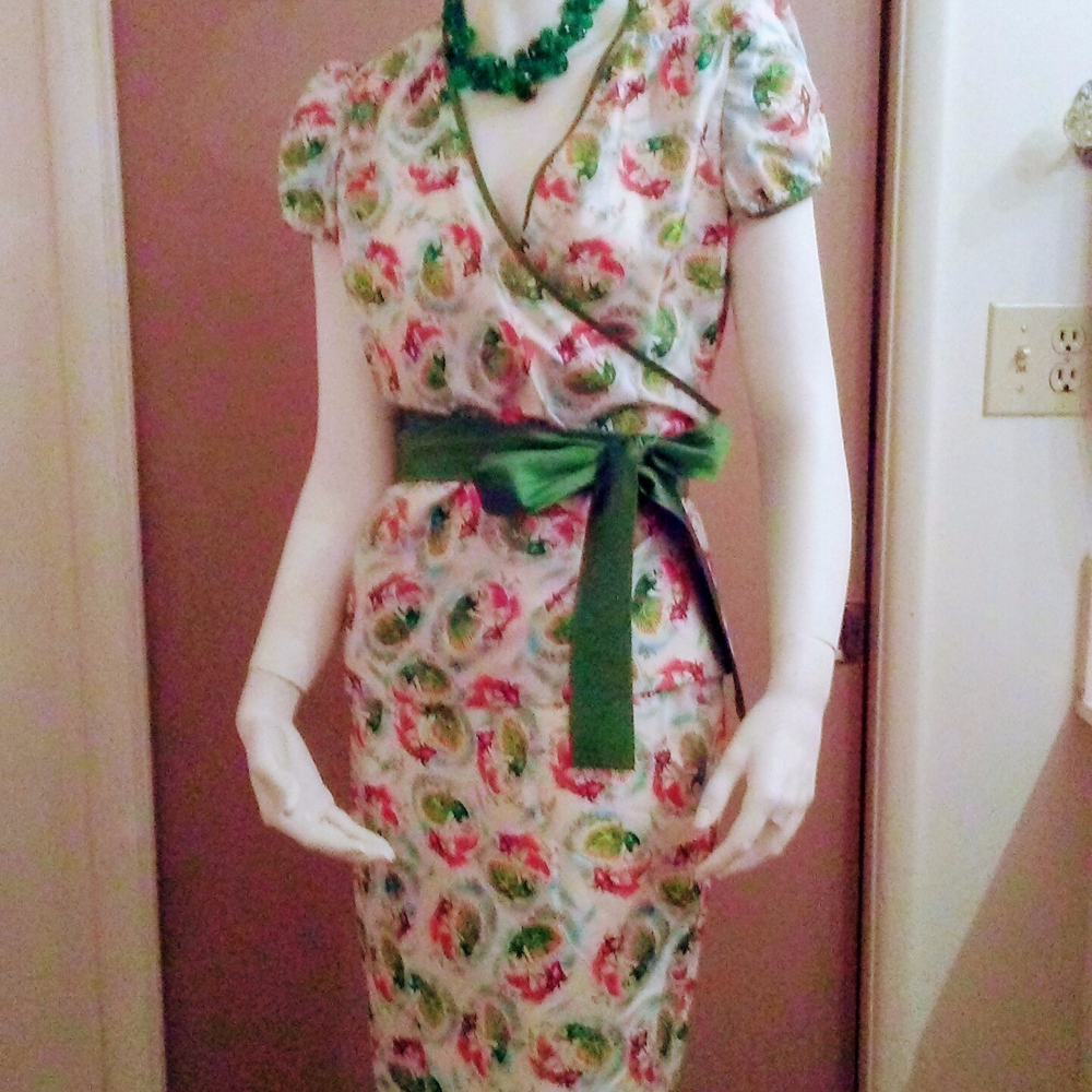 Custom Silk Skirt and Blouse Unique Koi Print