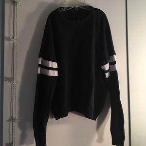 Brandy Melville Navy Varsity Stripe Sweater
