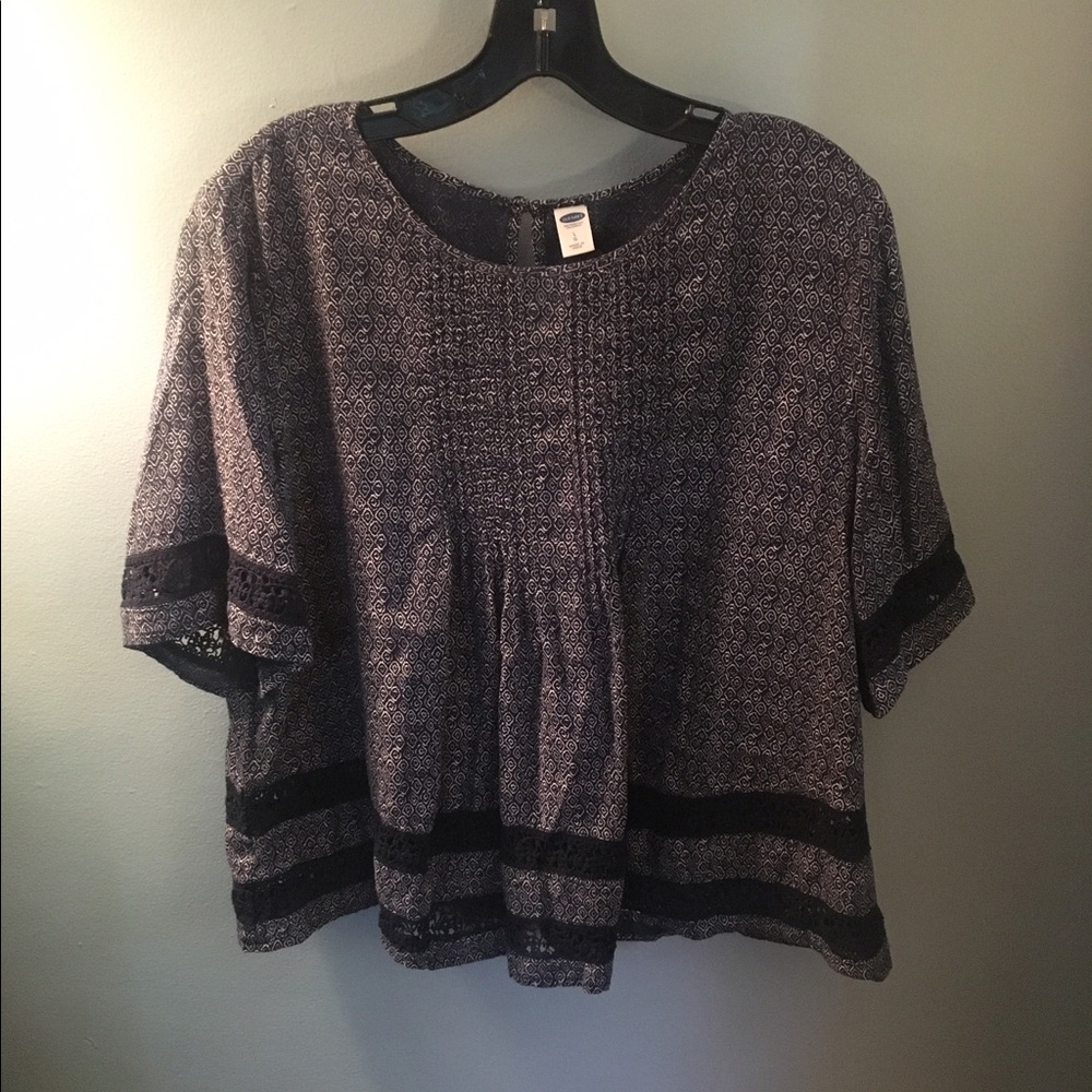 Printed navy tunic