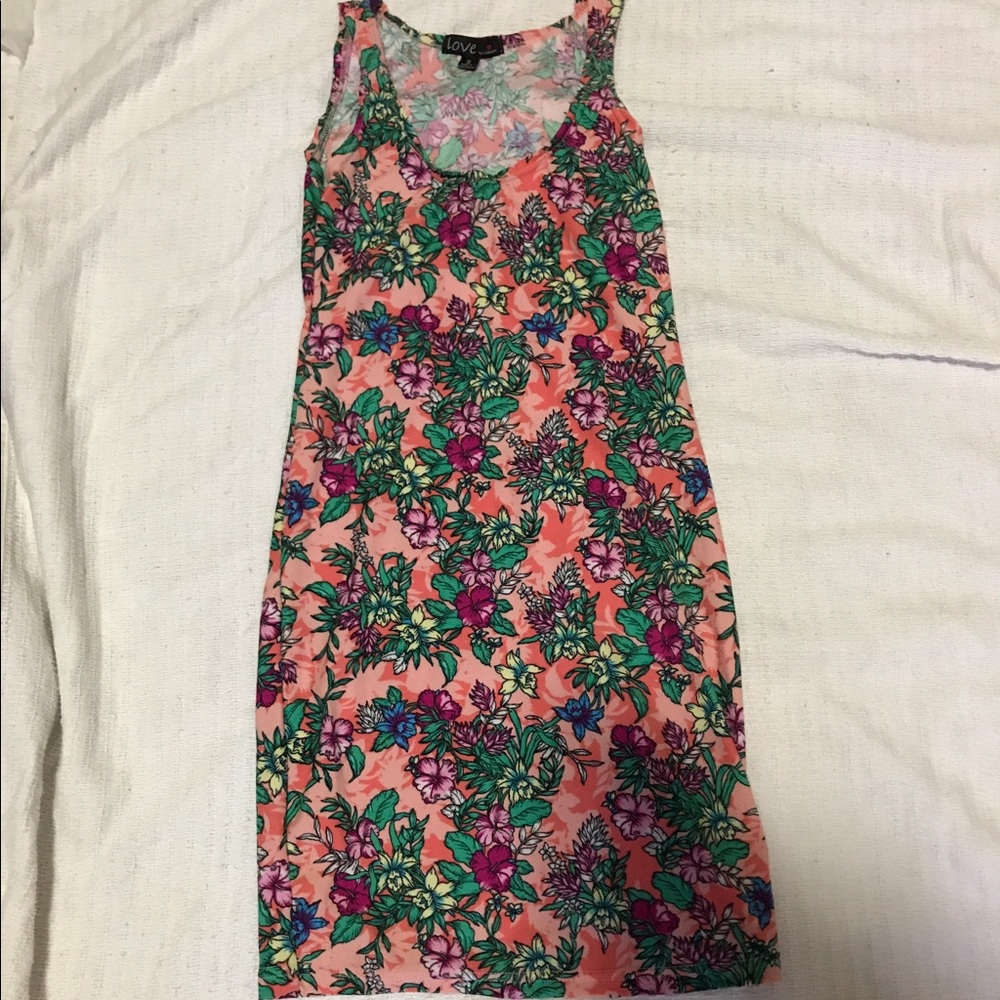 Pink dress with floral pattern