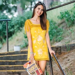 Free People Yellow Mexican Dress
