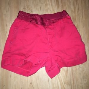 Red Jean Shorts W/ waistband
