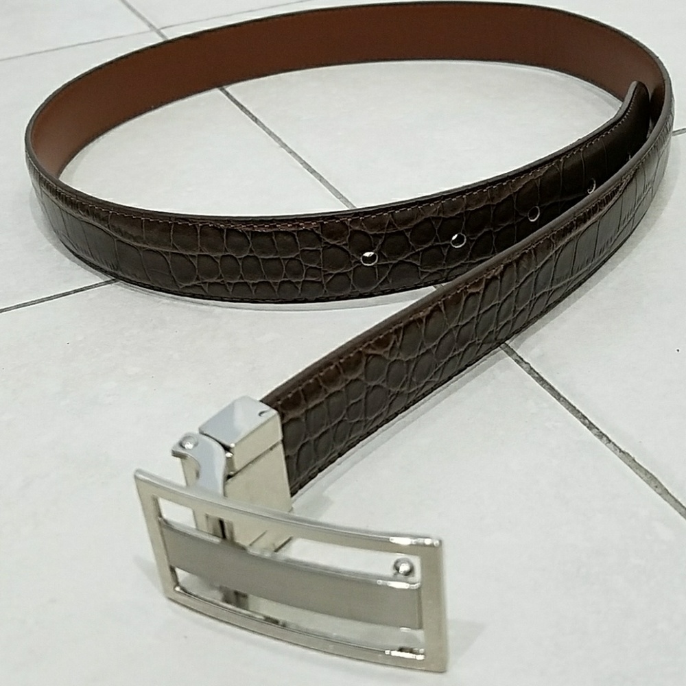 Alligator leather belt