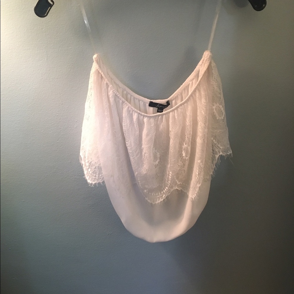 Strapless, lace crop top