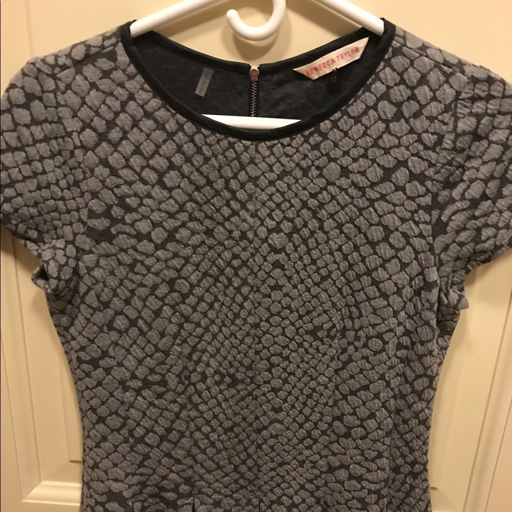 Rebecca Taylor Peplum top with leather trim
