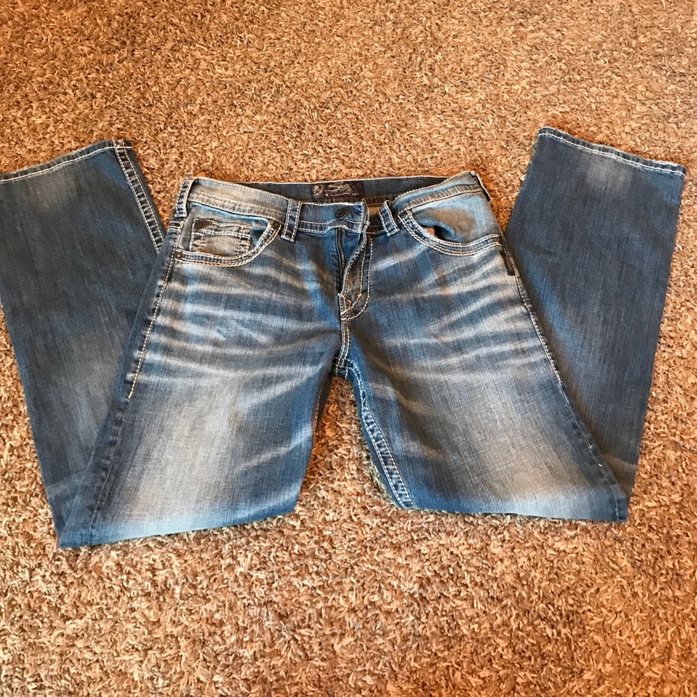 Men's silver jeans