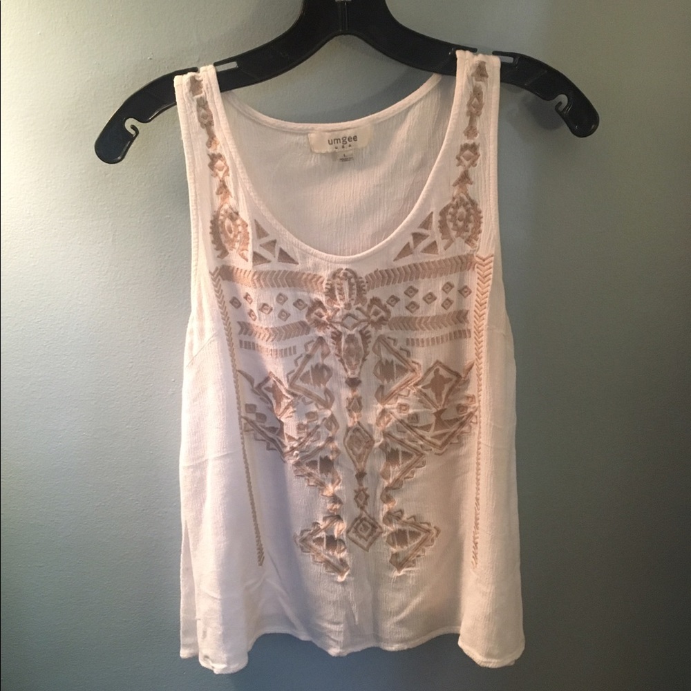 Patterned white tank top