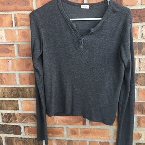 Brandy Melville thermal Henley v-neck