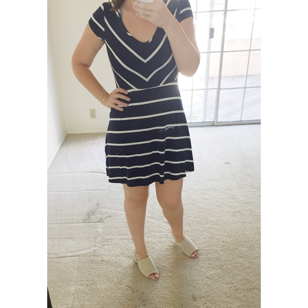 Blue & White Striped Dress
