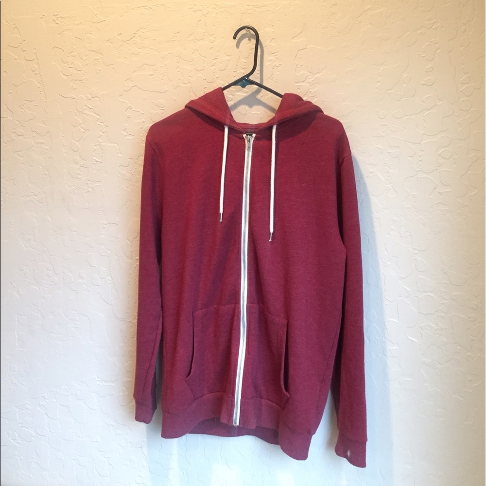 Basic Red Zip-Up Hoodie