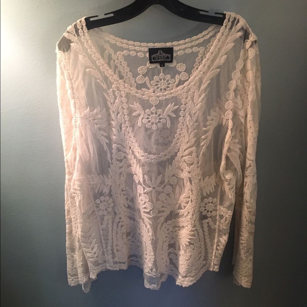 Sheer lace long sleeve