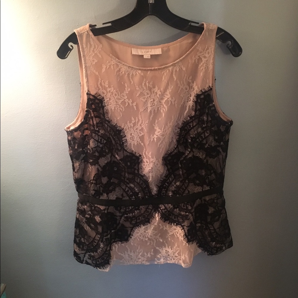 Black and Tan lace blouse