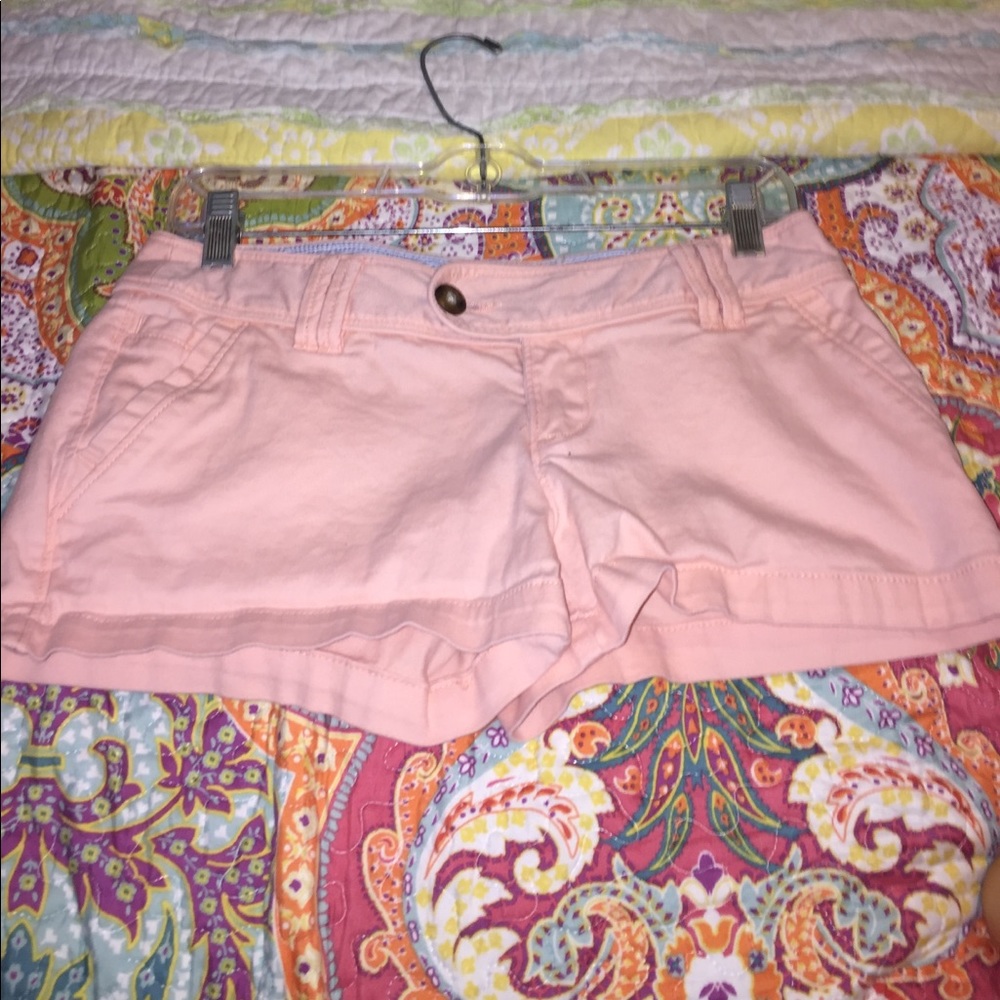 red camel peach shorts