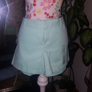 NWT mint green cotton shorts