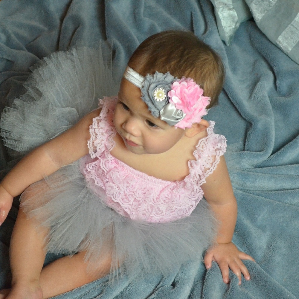 3 piece ensemble (Romper, Tutu, & a Headband)