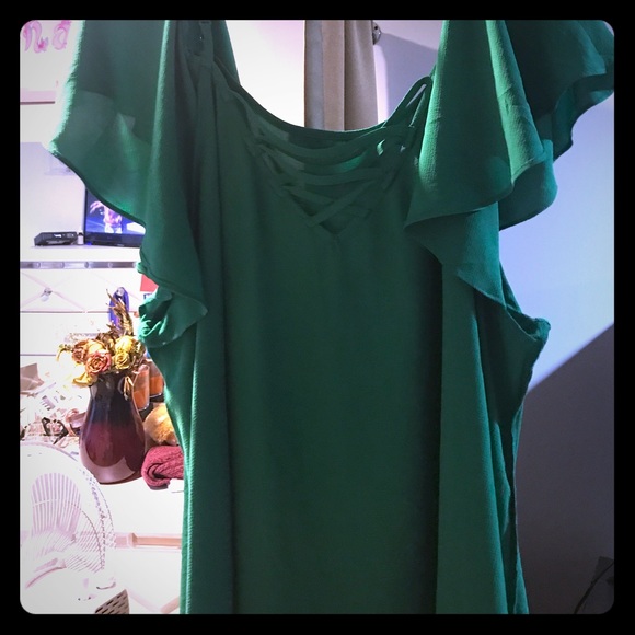 Fashion to Figure Tops - Fashion to Figure Green Top