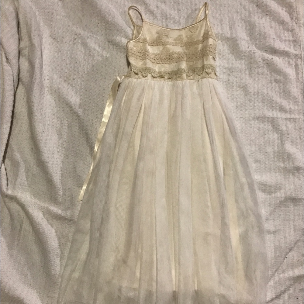 White dress with lace design