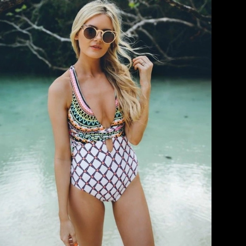 Plus size 2XL one piece swimsuit