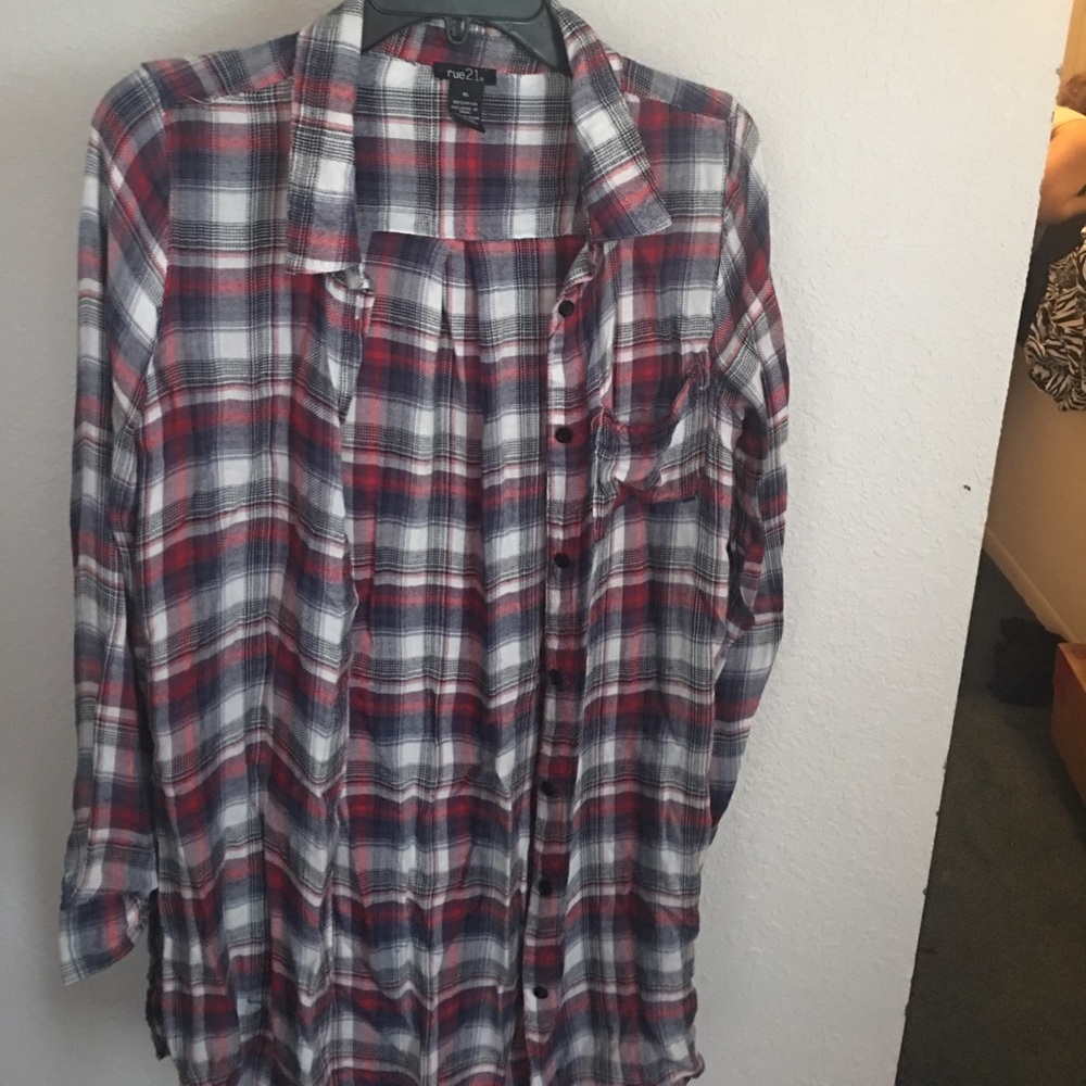 1 throwover plaid shirt