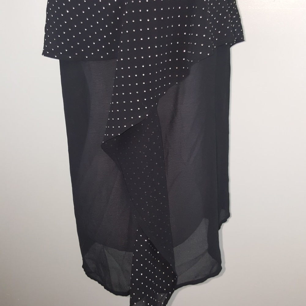 Cache Gold Jewelry Chain Straps Layered Blouse - Picture 5 of 8
