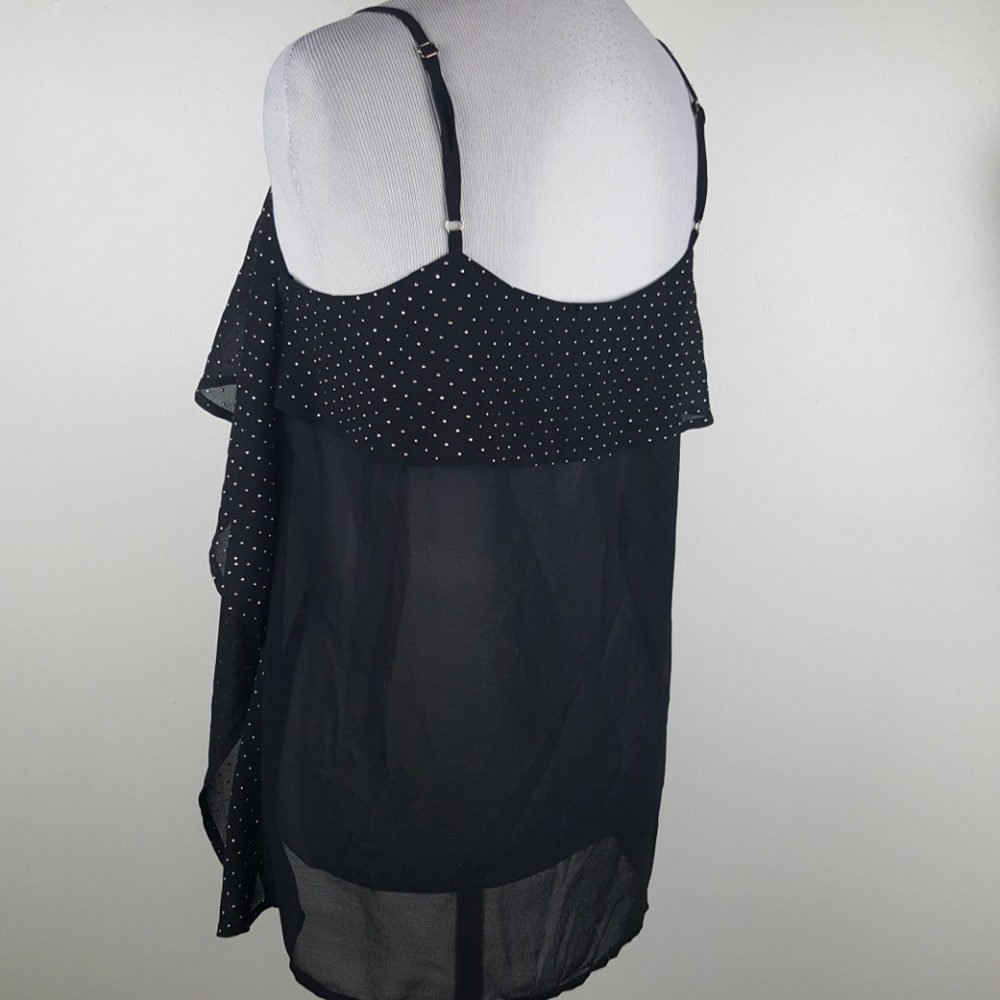 Cache Gold Jewelry Chain Straps Layered Blouse - Picture 6 of 8