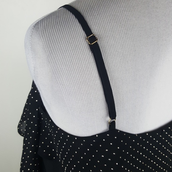 Cache Gold Jewelry Chain Straps Layered Blouse - Picture 7 of 8