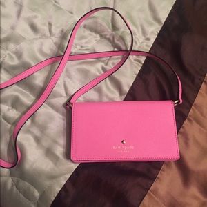 Kate spade hot pink cross body clutch/wallet.